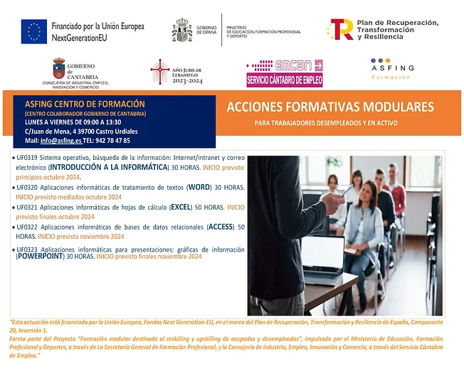Convocatorias año 2025 de Asfing Soluciones Empresariales